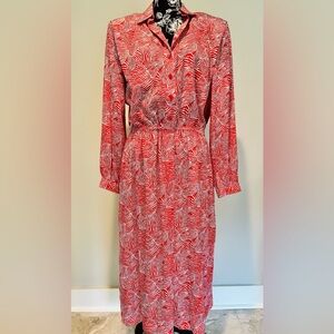 Vintage 1980’s red animal print striped dress